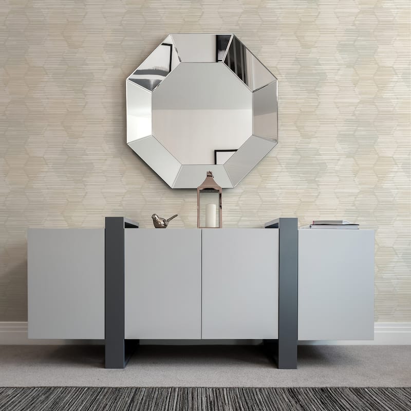 A-Street Prints Jabari Wheat Geometric Faux Grasscloth Wallpaper