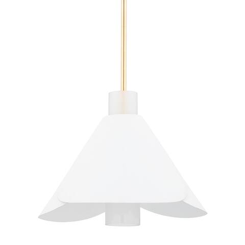Dawson - 1 Light Pendant - Gold Leaf/White Plaster