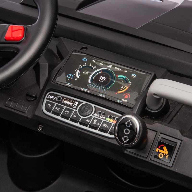 Realistic Children's Engineering Vehicle, Pink Electric Dump Truck with Extra Shovel, Electric Vehicle with Double Doors