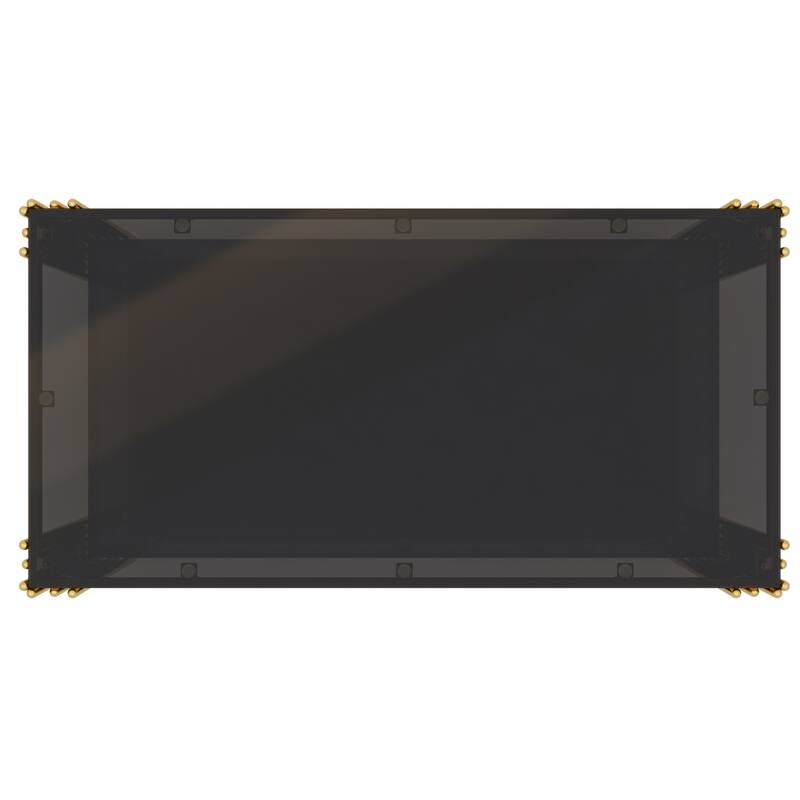 Glass Coffee Table Set of 3, Includes 1 Coffee Table & 2 End Tables, Luxury Living Room Table Set with Glass Top and Lower Shelf