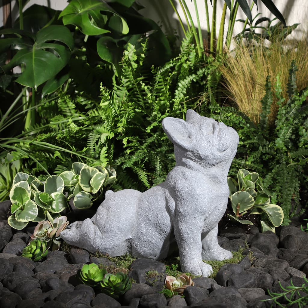 Sagebrook Home Resin Gray Yoga Dog Statue