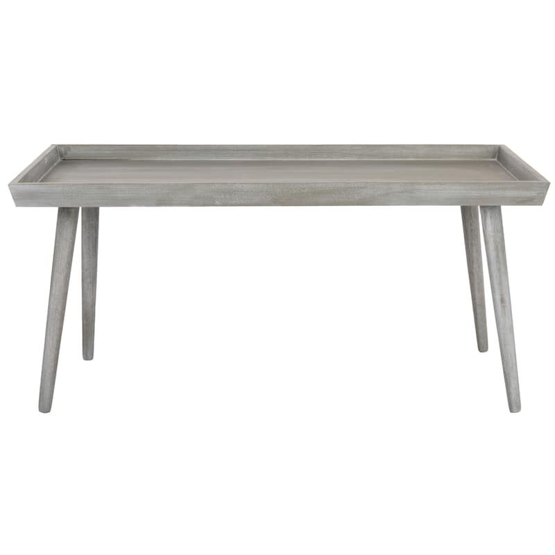 SAFAVIEH Parlee Antique White Coffee Table with Tray - 41.8" x 21.8" x 19" - 42"W x 22"D x 19"H - Slate Grey