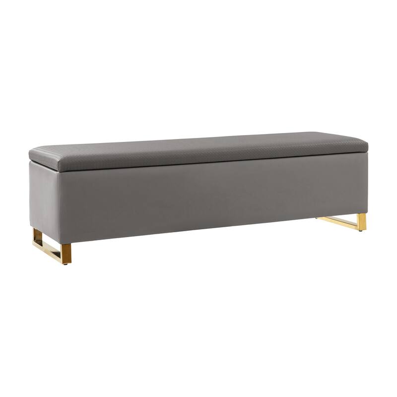 Rebeca Modern Storage Bench with Ottomans by HULALA HOME - Grey