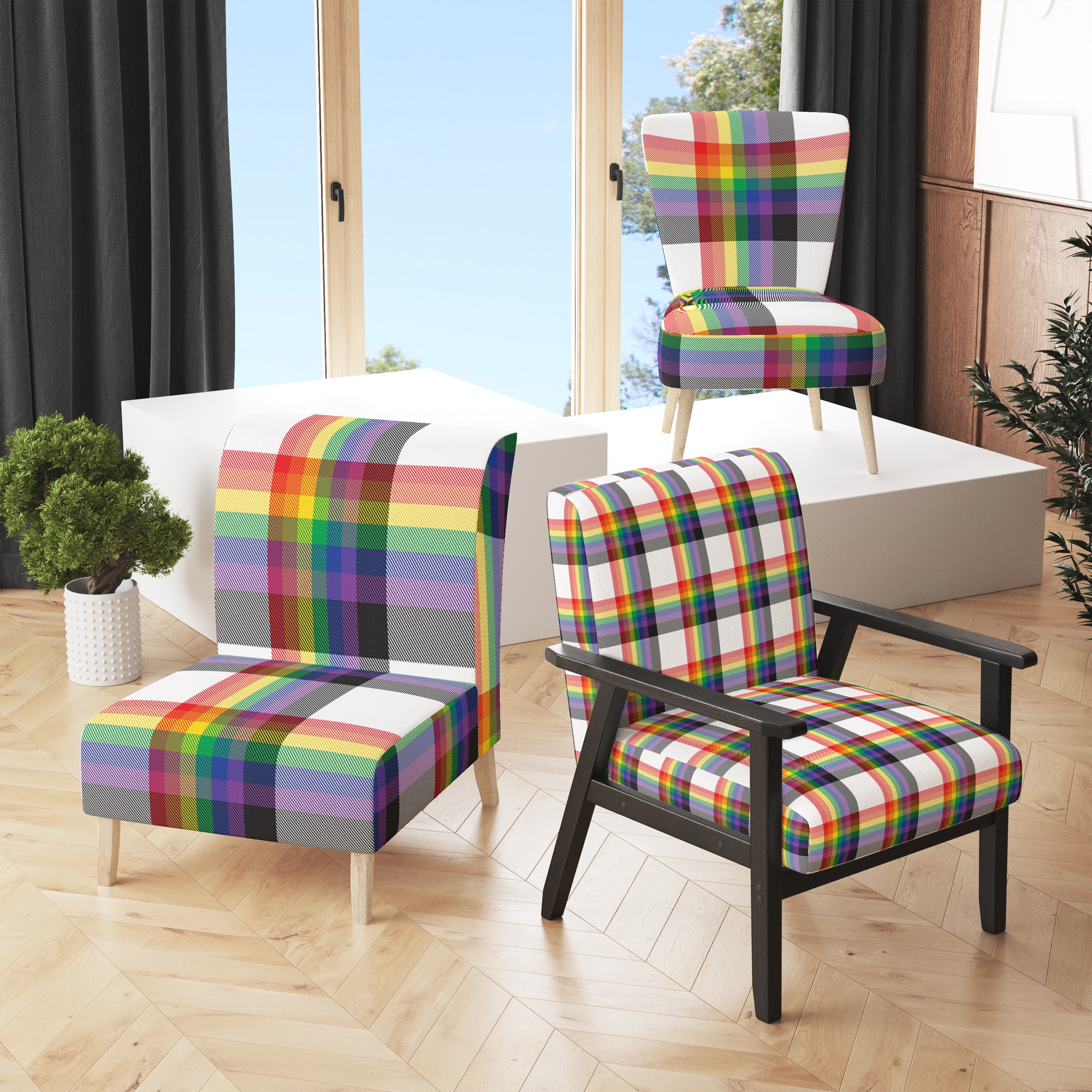 Tartan accent chair online