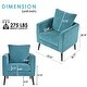 preview thumbnail 2 of 7, Teal Boucle Barrel Accent Chair with Pillow – Upholstered Armchair with Wood Legs for Living Room or Bedroom
