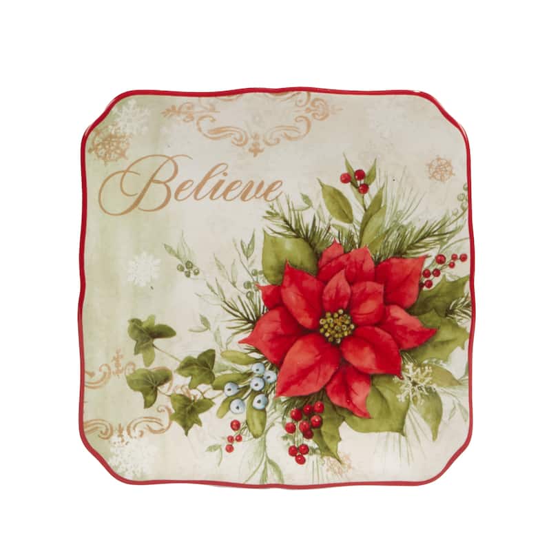 Certified International Winter's Medley 5.75" Canape/Luncheon Plates, Set of 4