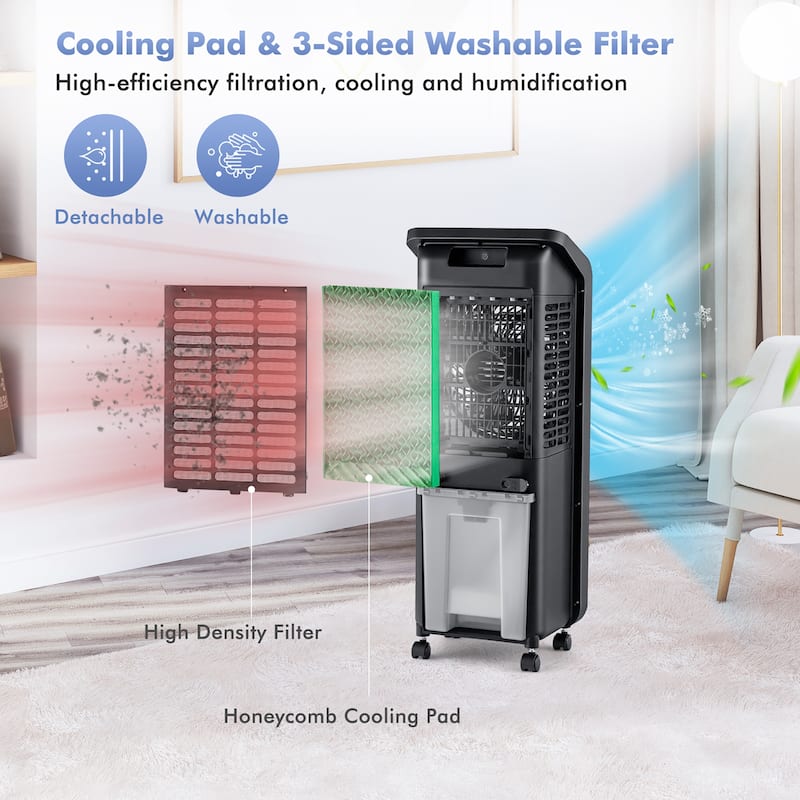 Costway Evaporative Air Cooler 3-in-1 Portable Swamp Cooling Fan w/