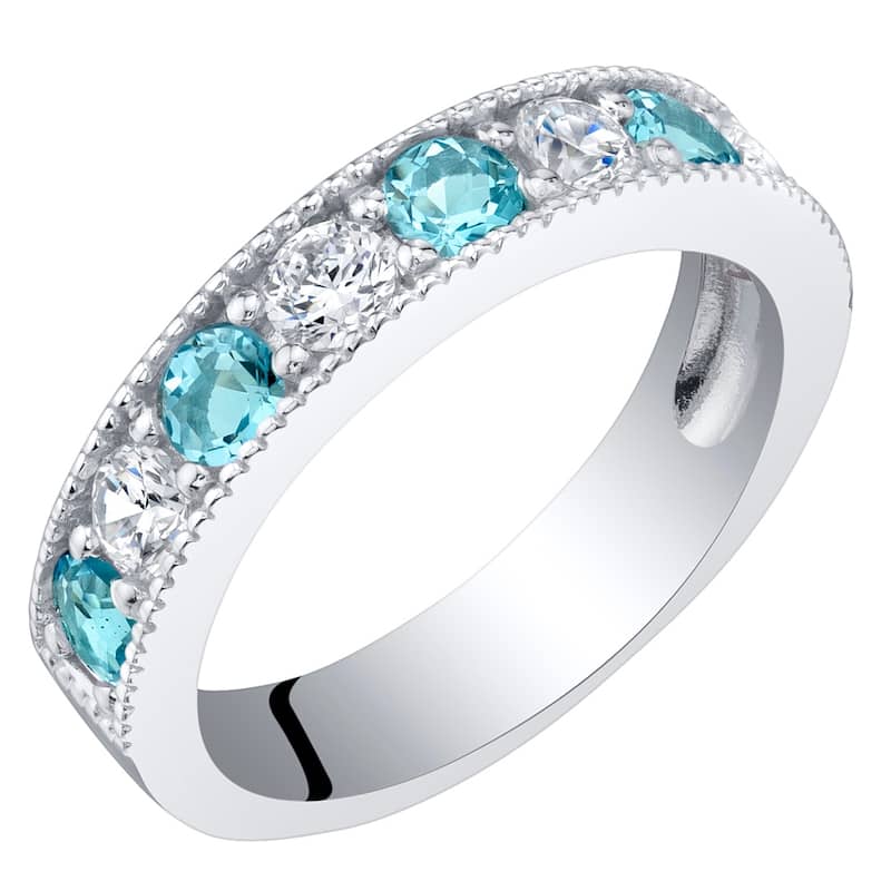 Sterling Silver 0.75 ct Swiss Blue Topaz Stackable Ring