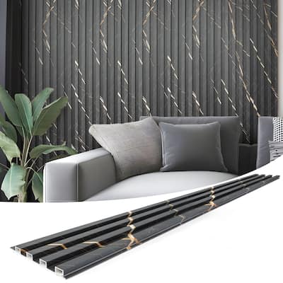 Art3d 96'' X 6'' Slat Wall Paneling for Home Decor, WPC Acoustic Diffuser Panel(Set of 8)