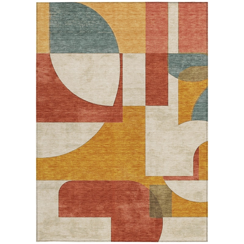 HomeRoots Geometric Modern Rectangle Outdoor Rug