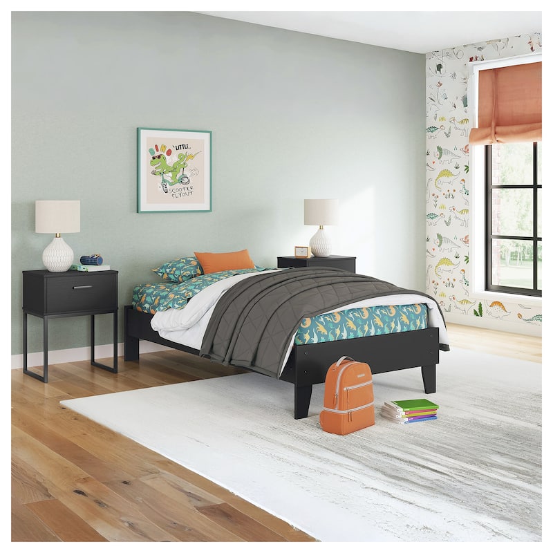 Signature Design by Ashley Socalle Platform Bed - Black - Twin