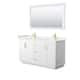 Option White, Gold Trim, Carrara Cultured Marble Top