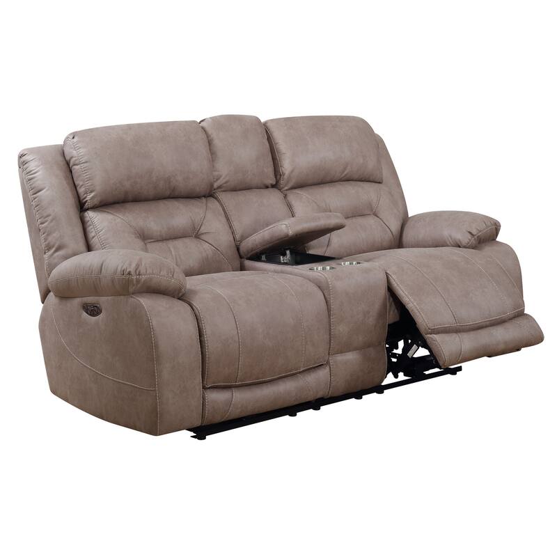 Steve Silver Asbury Power Reclining Loveseat with Console - Desert Sand