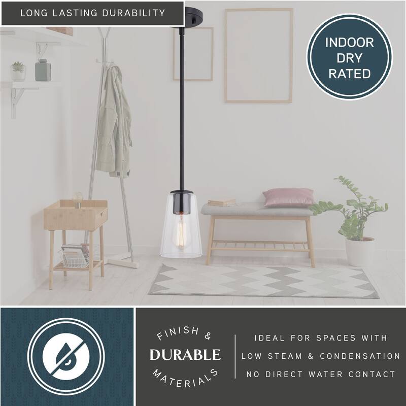 Beverly Mini Pendant Ceiling Light Clear Glass Shade, LED Compatible
