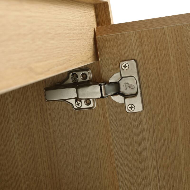 Freestanding Bathroom Cabinet with Four Doors, Floor-to-Ceiling Storage in Engineered Wood (No Top Sink Included)