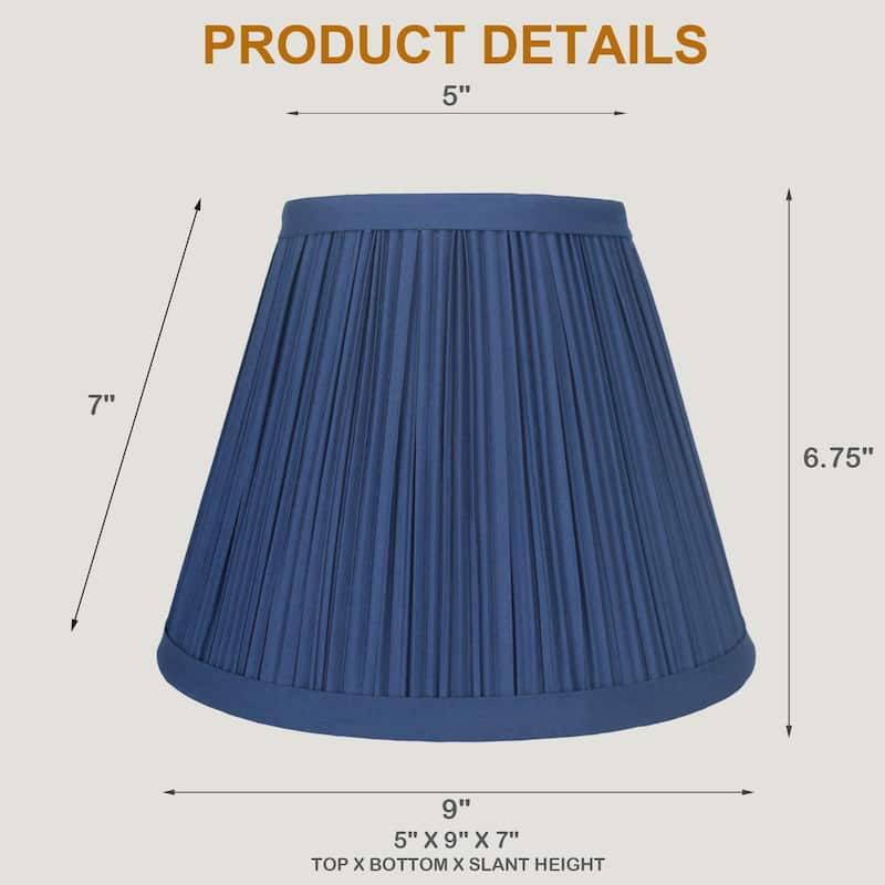 Softback Mushroom Pleated Lamp Shade, 5 inch Top, 9 inch Bottom, 7 inch Slant