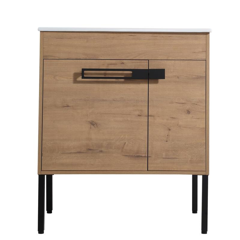 Topcraft Bathroom Vanity with Ceramic Sink - Imitative Oak - 30"