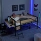 preview thumbnail 4 of 37, Metal Loft Bed with Desk, Rattan Loft Bed Frame with Hanging Storage