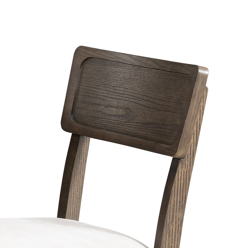 Furniture of America Laria Modern Farmhouse Dark Walnut Solid Wood Dining Chair with Padded Seat (Set of 2)