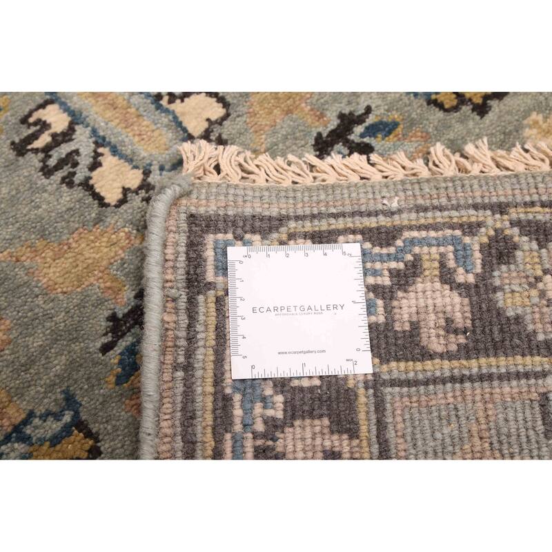 ECARPETGALLERY Hand-knotted Finest Agra Jaipur Teal Wool Rug - 2'5 x 7'11