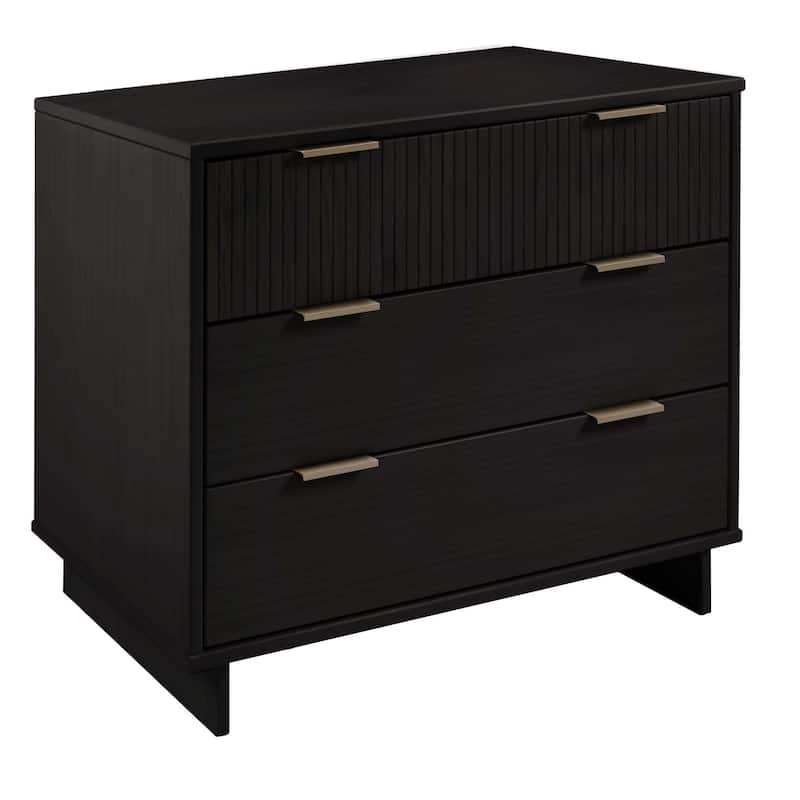 Manhattan Comfort 3-Piece Granville Modern Solid Wood Dresser Chest and Nighstand Set.