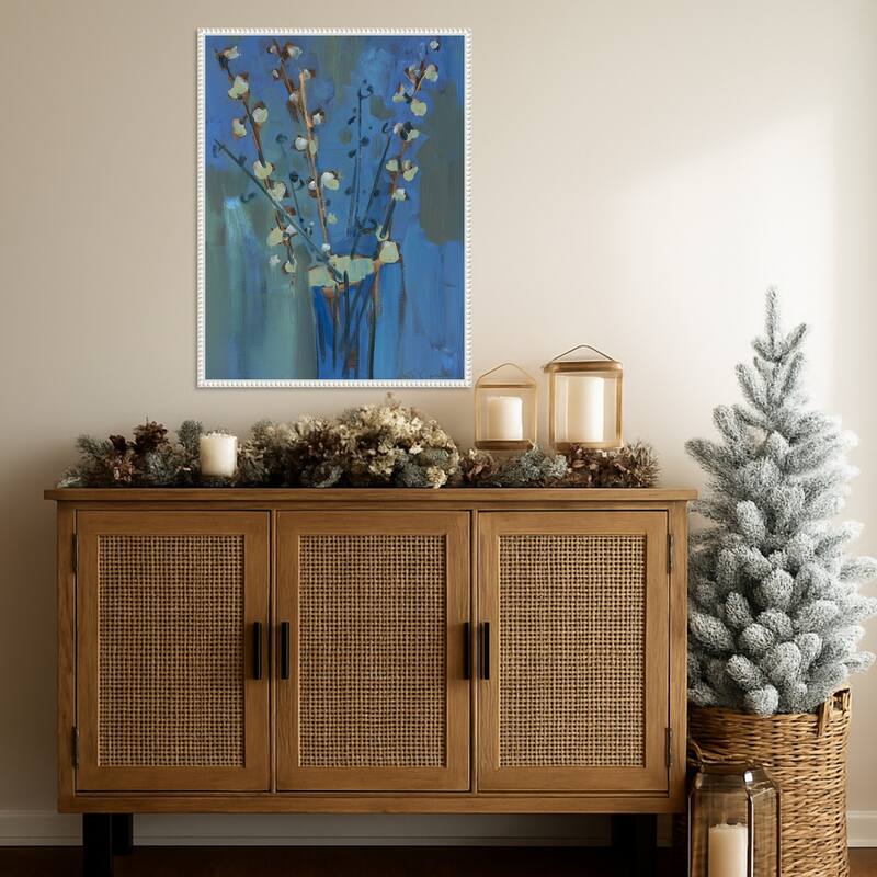 Winter Willow II by Erin McGee Ferrell (23 x 30 in.), Framed Canvas Wall Art Print - Sylvie Beaded White