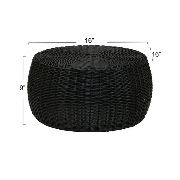 dimension image slide 0 of 4, Household Essentials Handwoven Resin Storage Stool Ottoman