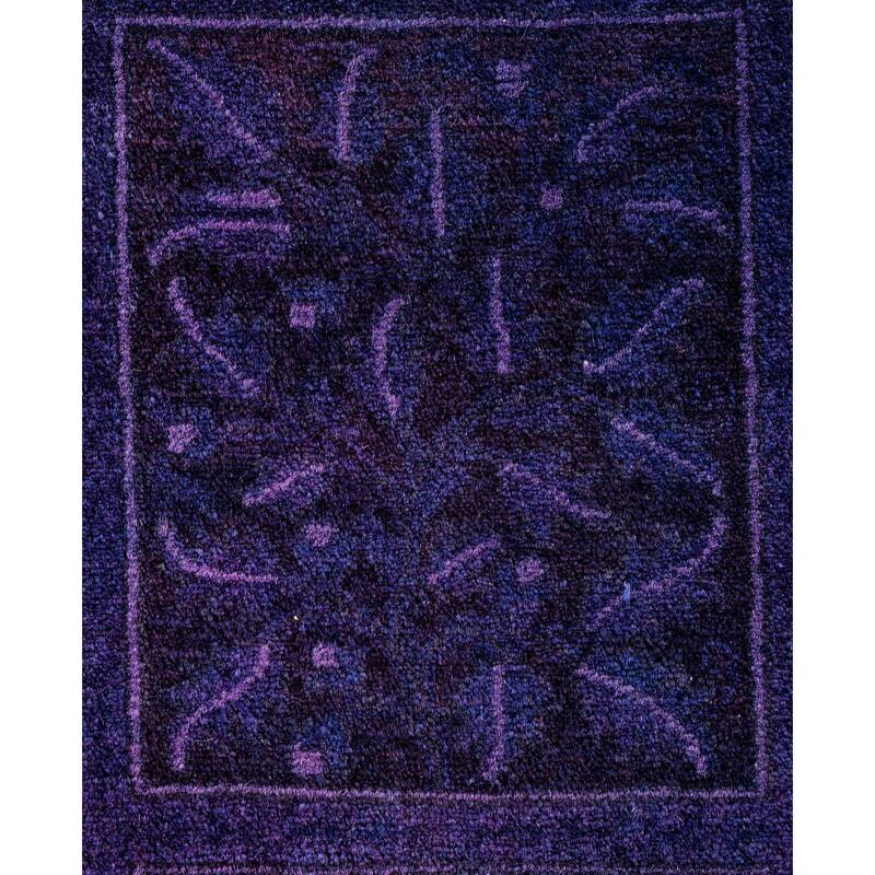Overdyed One-of-a-Kind Hand-Knotted Area Rug - Purple - 2' 7" x 14' 8"