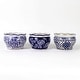 preview thumbnail 5 of 3, ClayBarn Blue and White Ceramic 3-piece Terrace Garden Planter Set Blue
