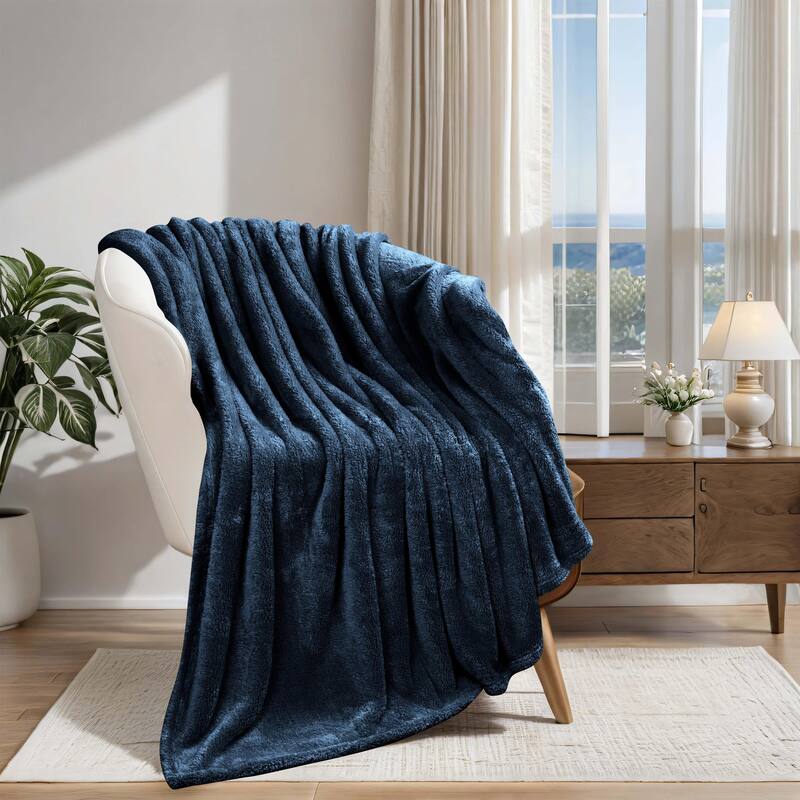 Superior Solid Fluffy Fleece Blanket, Plush and All Season