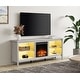 preview thumbnail 2 of 4, Wood Fireplace TV Stand for 75 Inch TV Entertainment Center, 70 Inch