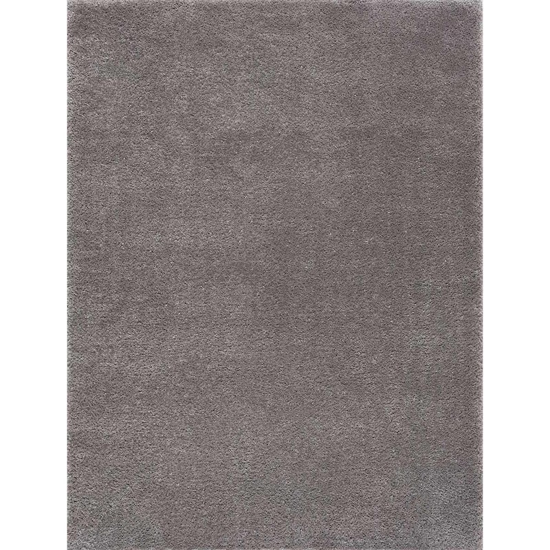 Hauteloom Heavenly Solid Shag Shaggy High Pile Area Rug - 2' x 3' - Grey/Beige