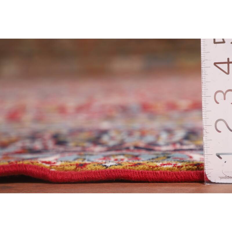 Red Floral Kashan Turkish Rug Machine-Made Carpet - 9'7" x 12'8"