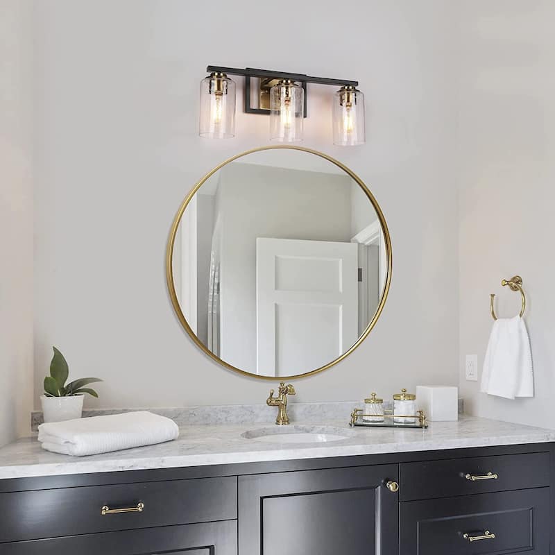Modern Black Gold Seeded Glass Bathroom Vanity Lights Wall Lighting
