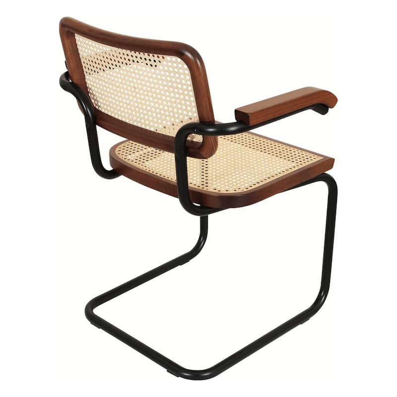 Breuer Chair Company Marcel Breuer Cesca Cane Cantilever Armchair Arm Chair w/ Black Steel Frame (Various Wood & Cane Colors)