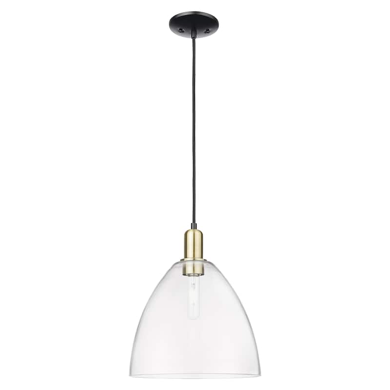 Innovations Lighting Endless Possibilities Arcadia - Bristol - 1 Light 12" Cord Hung Mini Pendant - Clear/Black Antique Brass