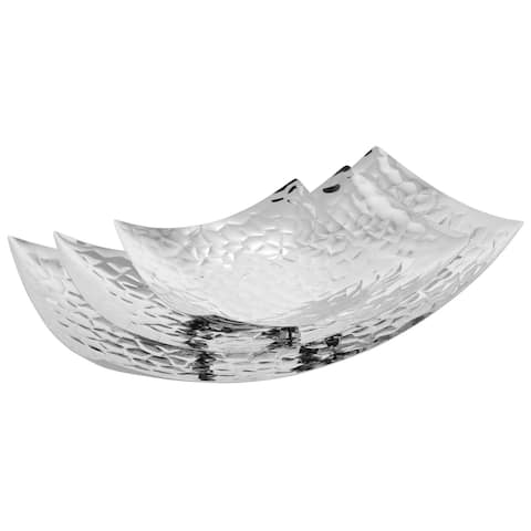 Sol Living Decorative Curved Stainless Steel Serving Tray - 3 Piece