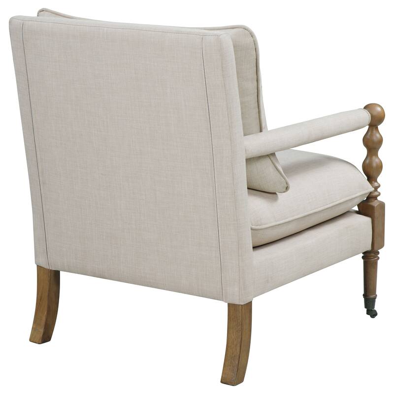 Dempsy Upholstered Accent Chair with Casters