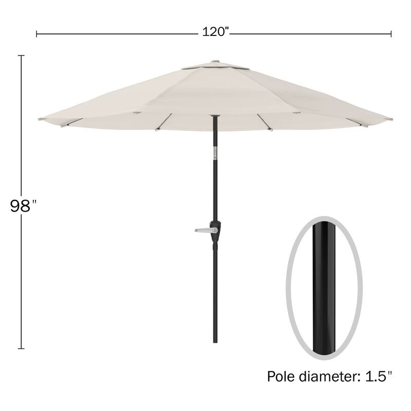 Pure Garden 10-foot Tan Aluminum Patio Umbrella with Auto Tilt