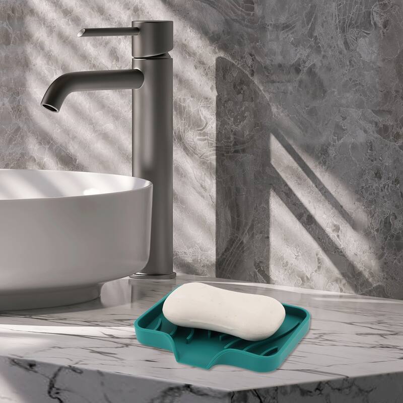 Waterproof Soap Holder with Draining for Bathroom 1 Pc - Green - 4.8"x3.94"x0.71"