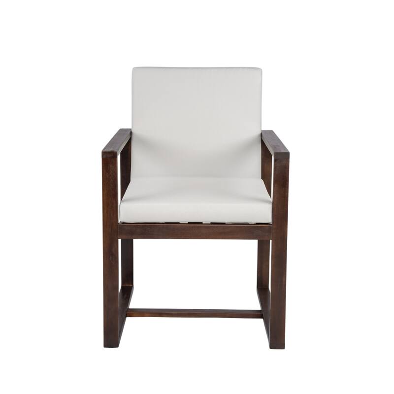 Roomfitters Outdoor Rattan Dining Table & Chair Set with Removable Cushions for Patio, Dark Brown