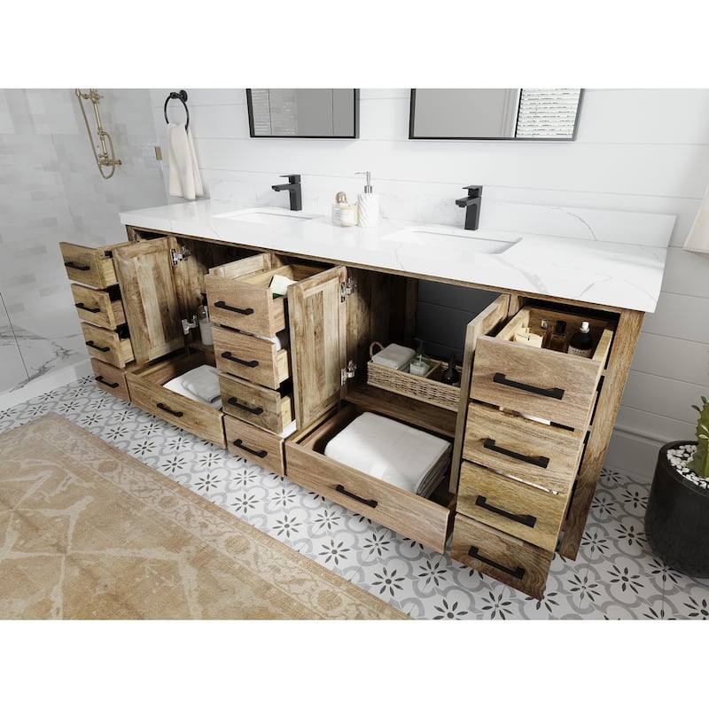 Willow Collections 84 in. W x 22 in. D Malibu Mango Double Sink Bathroom Vanity with Countertop