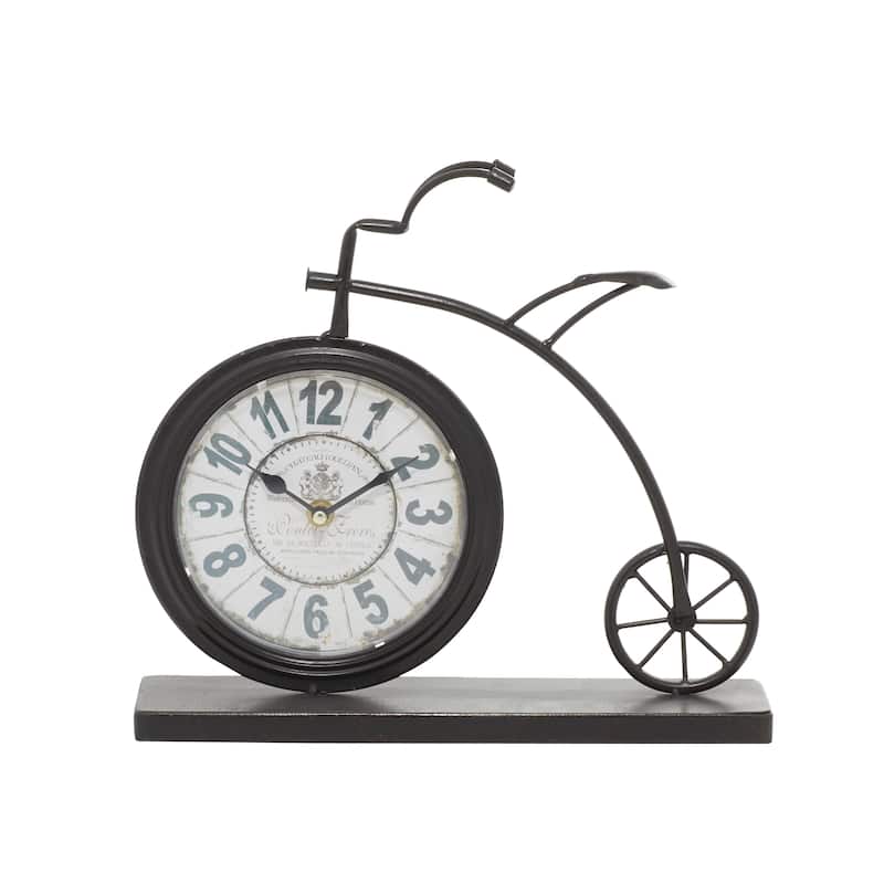 Metal Bike Decorative Clock - Brown - Roche River Decor