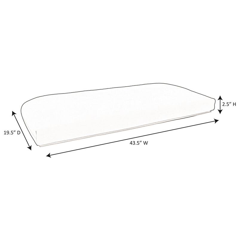 Sunbrella 43.5-inch Solid Color Outdoor Settee Cushion