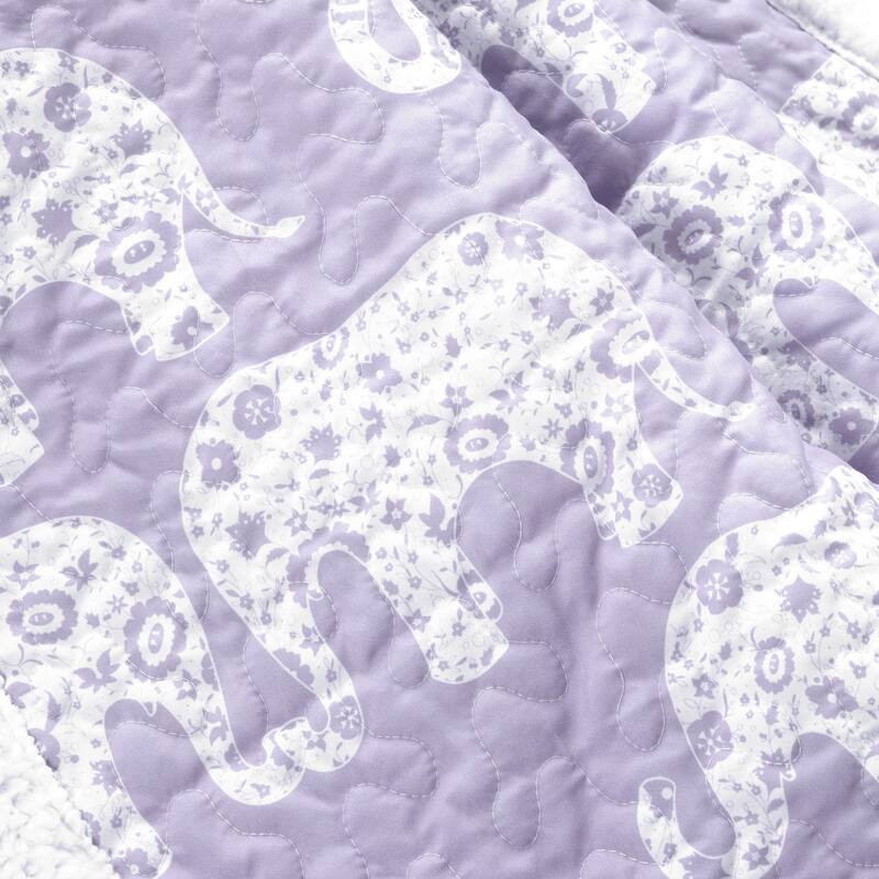 Taylor & Olive Amelia Blue Elephant Throw Blanket