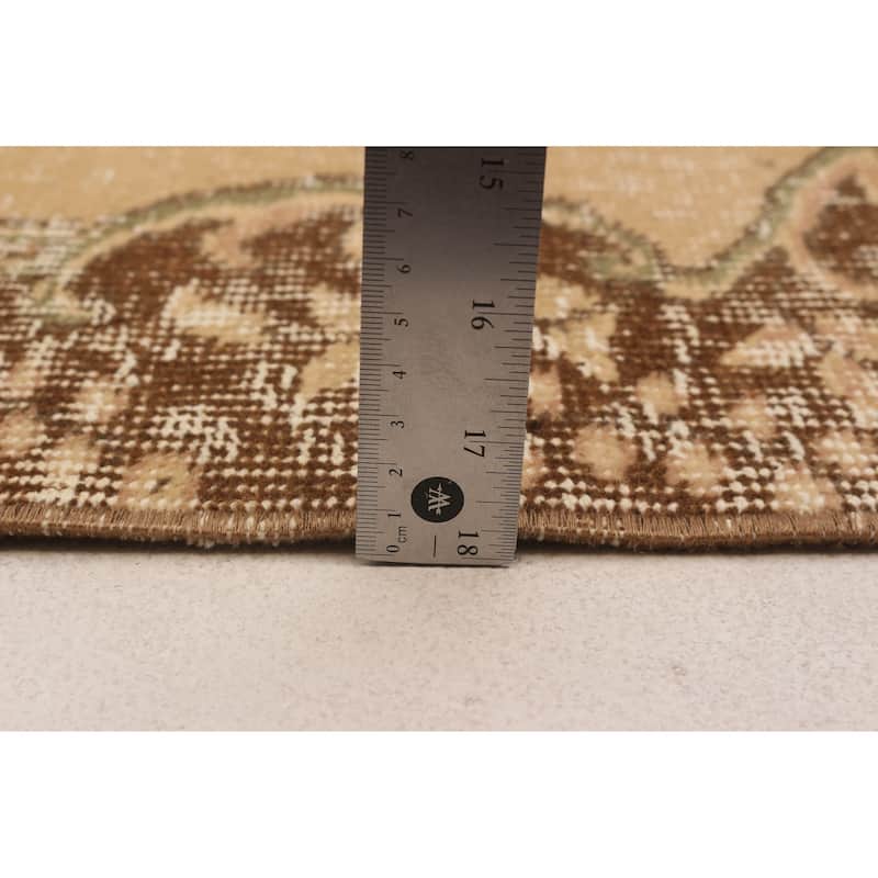 ECARPETGALLERY Hand-knotted Antalya Vintage Beige Wool Rug - 5'9 x 8'6