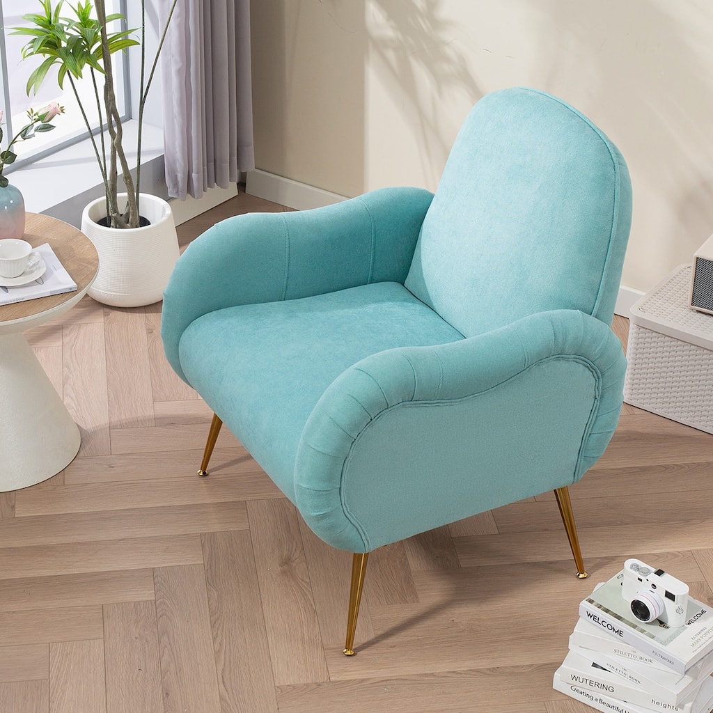 Accent Chair With Metal Gold Legs