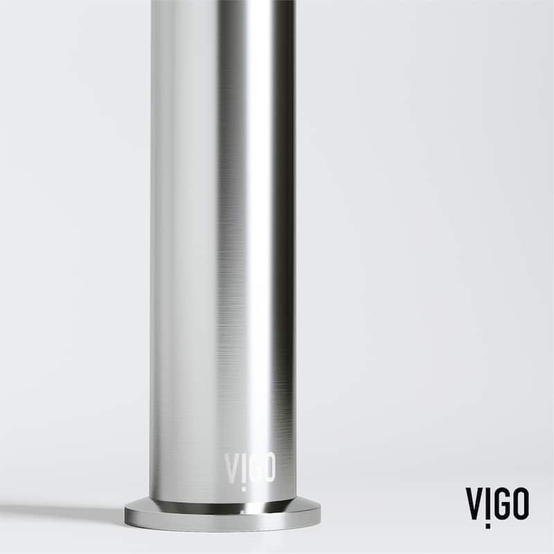 VIGO Orvieto 24"L x 15"W Concrete Vessel Sink and Sterling 11"H Faucet Set - Brushed Nickel