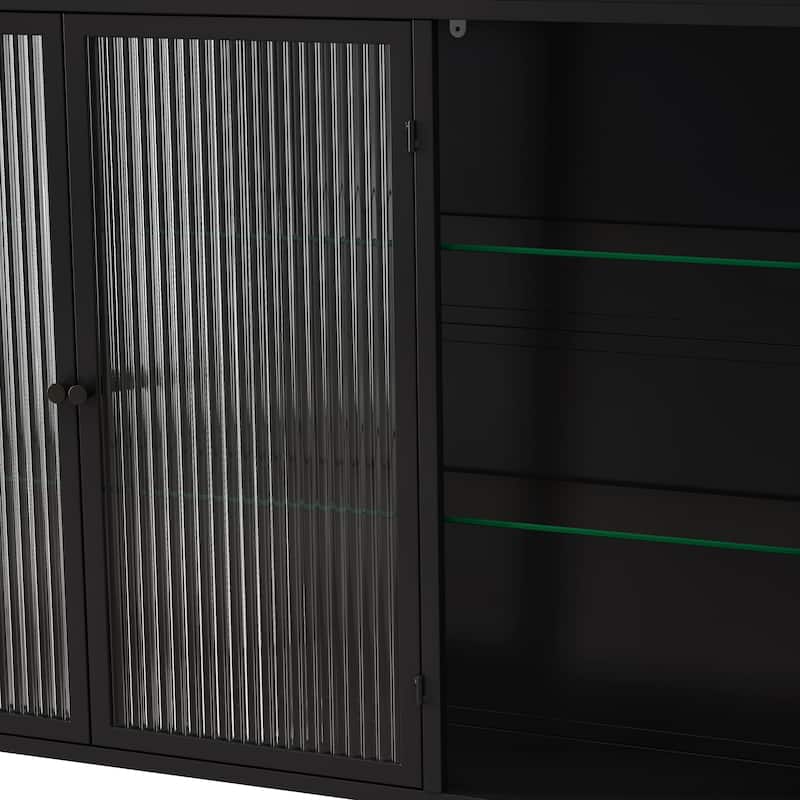 3 Door Arched Wall Mounted Glass Cabinet