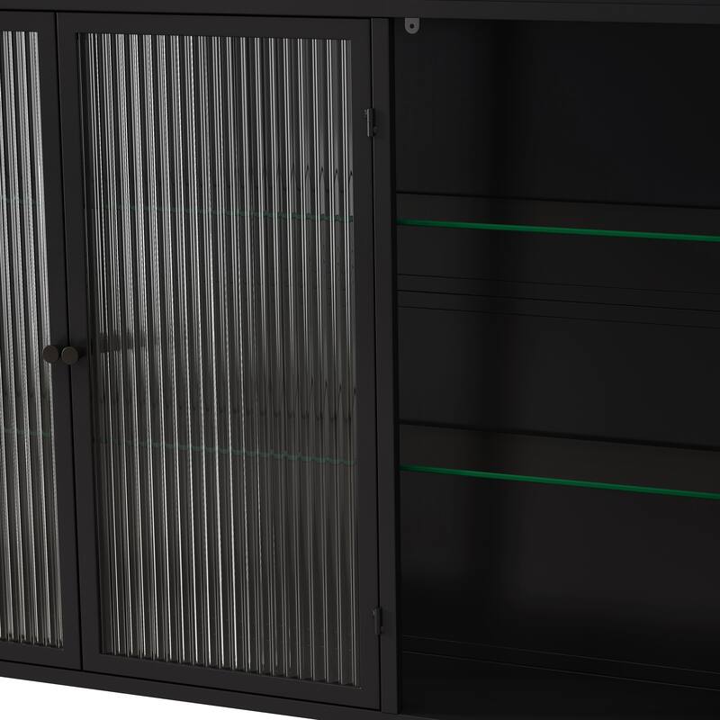 3 Door Arched Wall Mounted Glass Cabinets